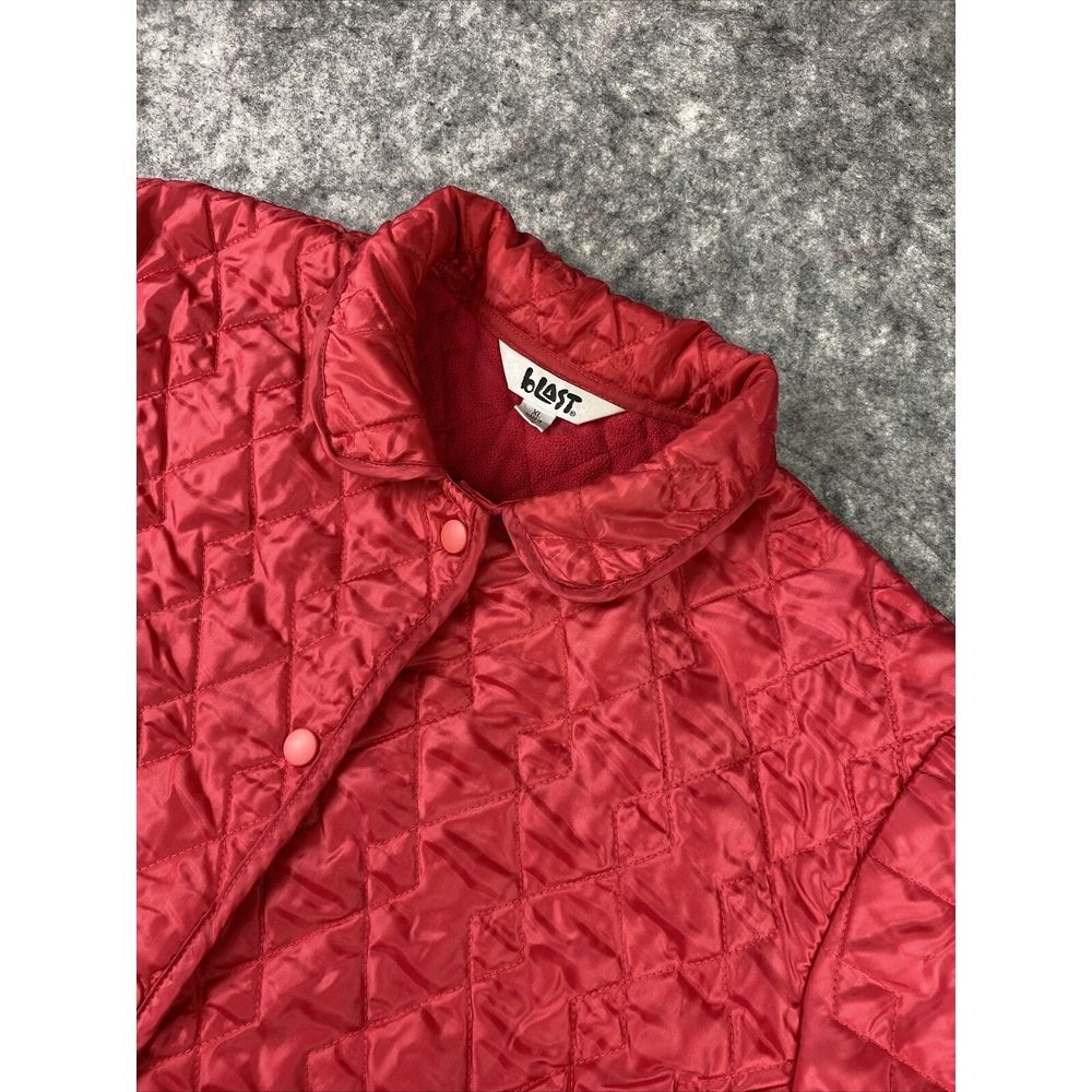Blast Womens XL Button Down Pink Polyester Puffer Jacket Valentines Day‎